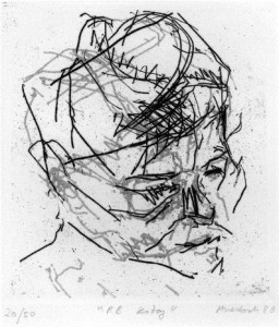 Frank Auerbach Engraved Portrait of Kitaj