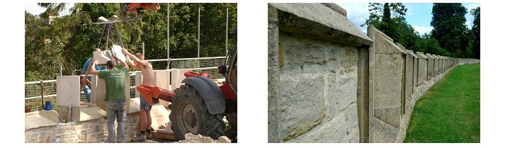 Dam wall before and after